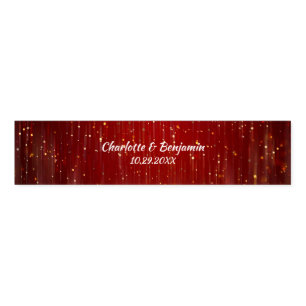 Modern Red and Gold Glitter Wedding Napkin Bands