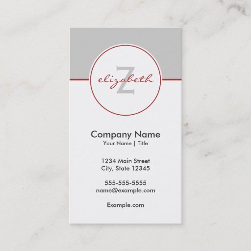 Customizable Modern Red and Gray Business Card Template
