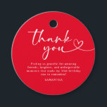 Modern Red and White 30th Birthday Thank You Favor Tags<br><div class="desc">Add a stylish finishing touch to your celebration with these modern red and white 30th birthday favor tags. Perfect for gift bags,  party favors,  or table decor,  these chic tags beautifully express your gratitude while keeping your theme cohesive and sophisticated. Ideal for milestone birthday celebrations!</div>