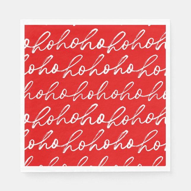 Modern Red and White Christmas Pattern  Napkins (Front)