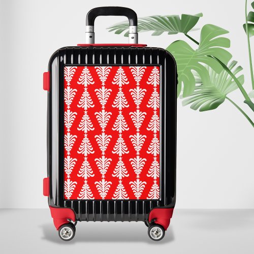Modern Red And White Christmas Tree Holiday Luggage
