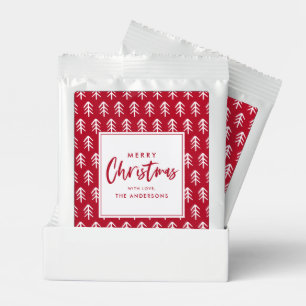 Modern Red and White Christmas Trees Hot Chocolate Drink Mix