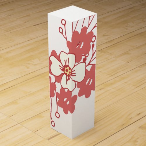 Modern Red and White Flowers Wine Box