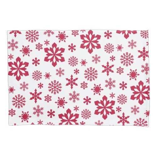Modern red and white snowflake pattern pillow case