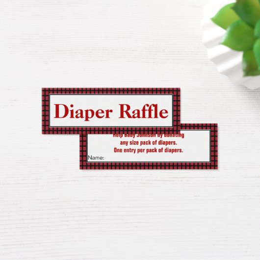 Modern Red,Black and White Diaper Raffle (Desk)