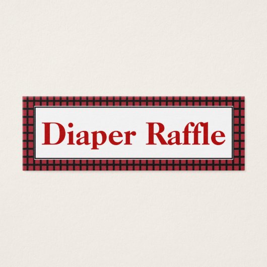 Modern Red,Black and White Diaper Raffle (Front)