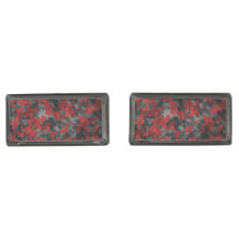 Modern Red Black Camouflage Cufflinks