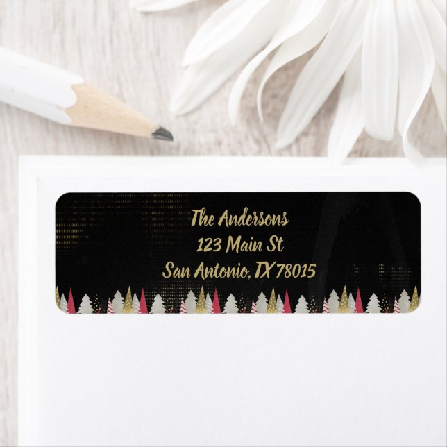 Modern Red Black Christmas Holiday Label (Insitu)
