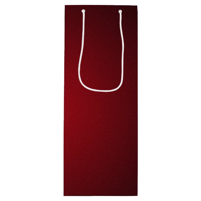Modern Red-Black Grainy Vignette Wine Gift Bag (Front)