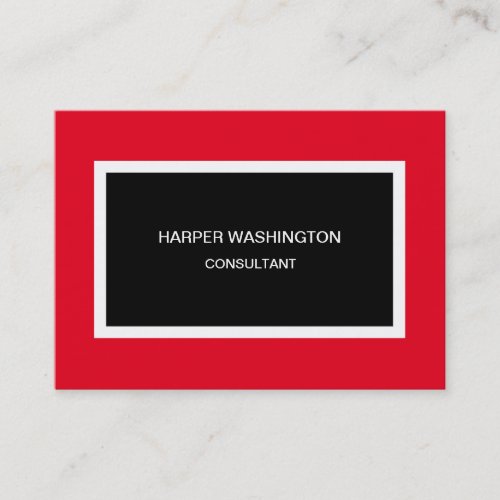 Modern Red Black Minimalist Professional Business Card