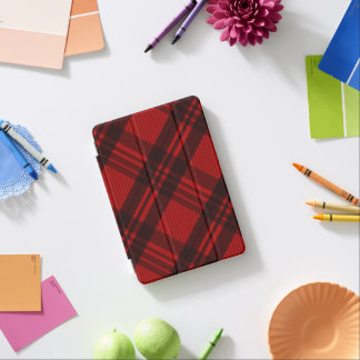 Modern Red & Black Plaid iPad Mini Cover