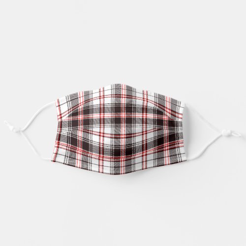 Modern Red Black Plaid Pattern Adult Cloth Face Mask