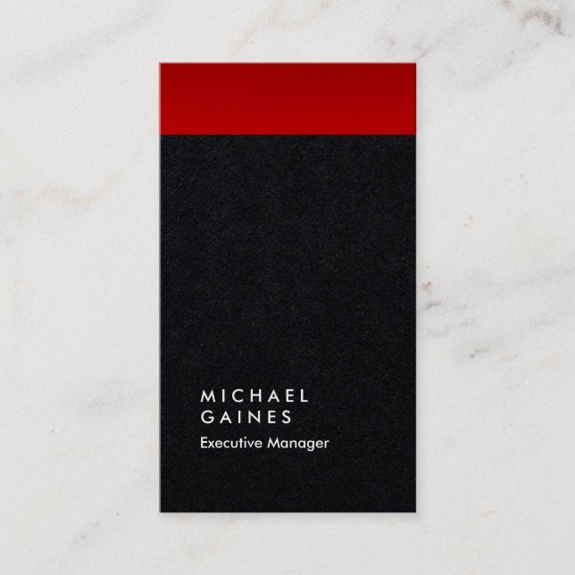 Modern red black professional minimalist business card (Front)