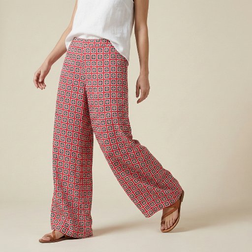 Modern Red Black White Geometric Squares Pattern Fabric