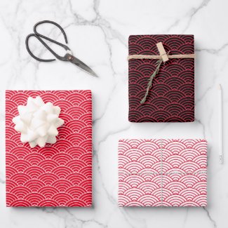 Modern Red Black White Japanese Wave