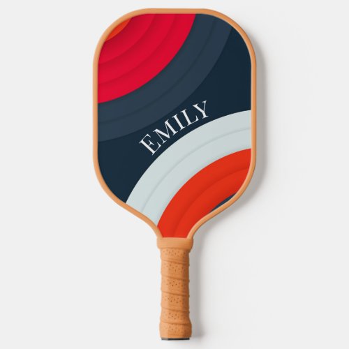Modern red &amp;blue Personalized  Name  Pickleball Paddle