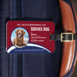 Modern Red Blue Simple Service Dog Photo ID Badge  Luggage Tag<br><div class="desc">Service Dog - Easily identify your dog as a working service dog, while keeping your dog focused and cut down on distractions while working with one of these k9 service dog id badges. Although not required, a Service Dog ID badge gives you and your service dog peace of mind and...</div>
