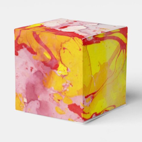Modern Red Blue Yellow Green Purple Marble Look Favor Boxes
