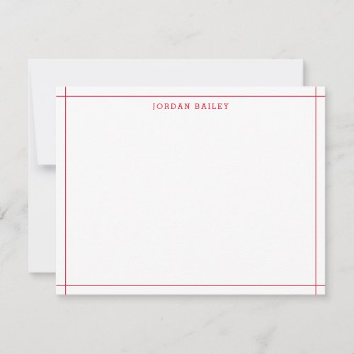 Modern Red Border Architect Modern Professional Note Card