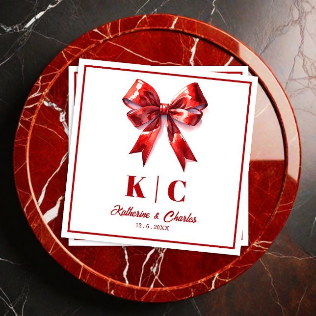 Modern Red Bow Weeding  Napkins (Creator Uploaded)