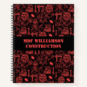 modern red brick Architectural Blueprint Engineer Notebook
