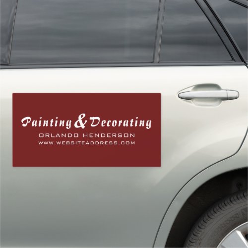 Modern Red  Brown Painter  Decorator Car Magnet