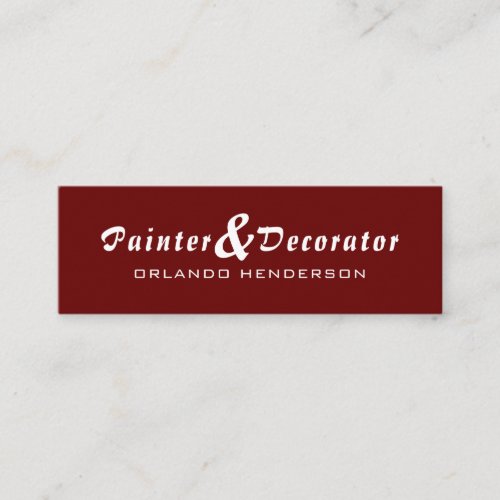 Modern Red  Brown Painter  Decorator Mini Business Card