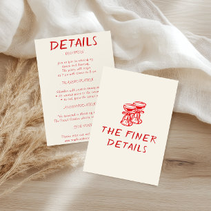 Modern Red Brush Script Wedding Enclosure Card