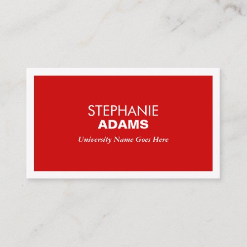 MODERN RED BUSINESS CARD FOR COLLEGE STUDENTS