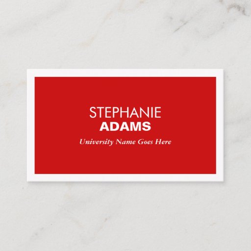 Customizable MODERN RED BUSINESS CARD FOR COLLEGE STUDENTS