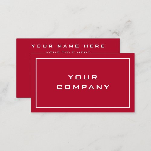 Modern Red Business Card Personalized Your Colors