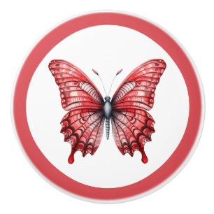 Modern Red Butterfly Girl's Drawer Knob
