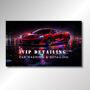 Modern Red Car Wash & Auto Detailing Business Card