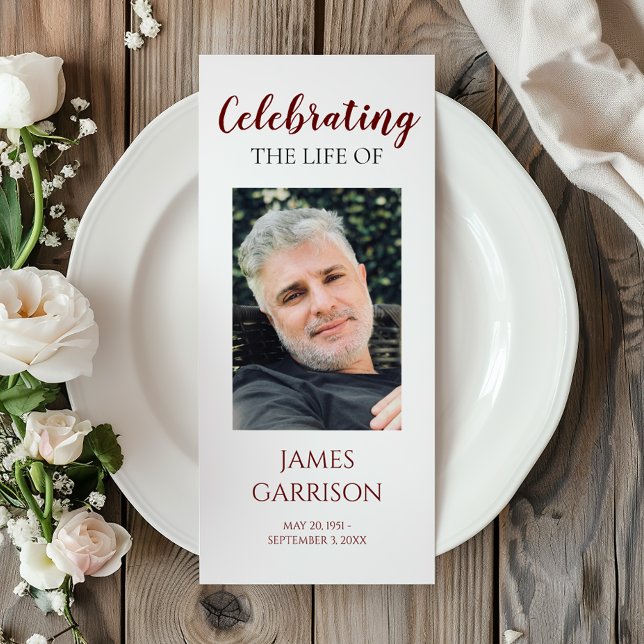 Modern Red Celebration of Life Memorial Program (Creator Uploaded)