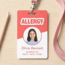 Modern Red Child Food Allergy ID