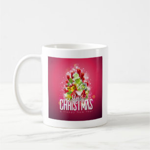 Modern Red Christmas Graphic Illustration Coffee Mug