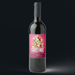 Modern Red Christmas Graphic Illustration Wine Label<br><div class="desc">Personalized bottle labels with a bright and festive Christmas graphic design. The text says Merry Christmas & Happy New Year. Designed with a tree shaped mound of presents with festive snowflakes, stars, christmas baubles and glowy looking sparkles. Pine tree needles and tree shaped illustration also included in this holiday image....</div>