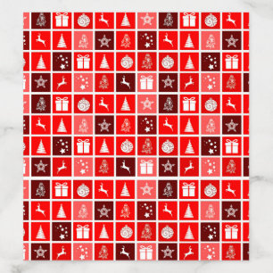 Modern Red Christmas Grid Pattern Minimalist  Envelope Liner