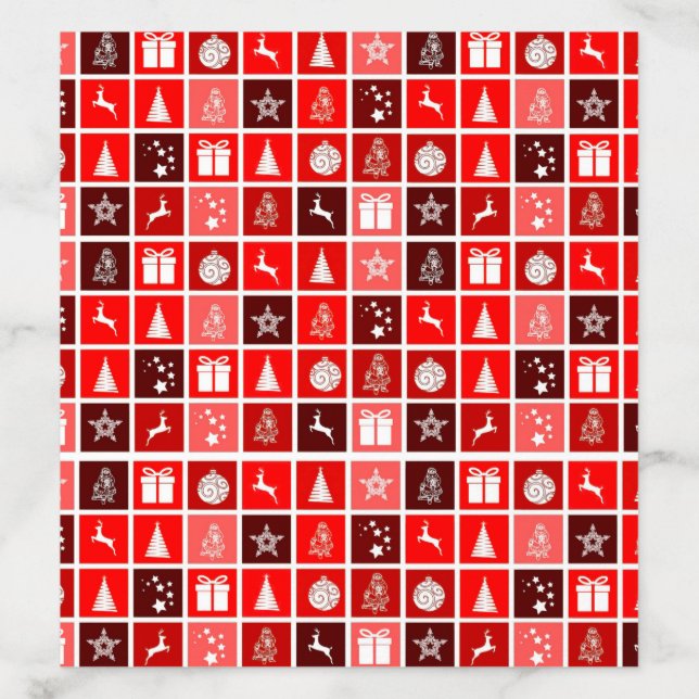 Modern Red Christmas Grid Pattern Minimalist  Envelope Liner (Design)