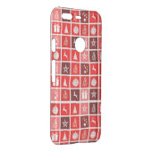 Modern Red Christmas Grid Pattern Minimalist  Uncommon Google Pixel Case (Back/Right)