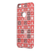 Modern Red Christmas Grid Pattern Minimalist  Uncommon Google Pixel Case (Back/Left)