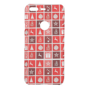 Modern Red Christmas Grid Pattern Minimalist  Uncommon Google Pixel Case