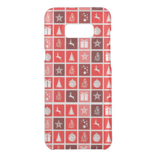 Modern Red Christmas Grid Pattern Minimalist Uncommon Samsung Galaxy S8+ Case