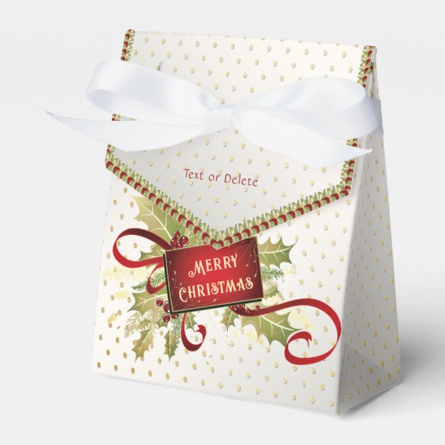 Modern Red Christmas Holiday Gift Box (Front Side)