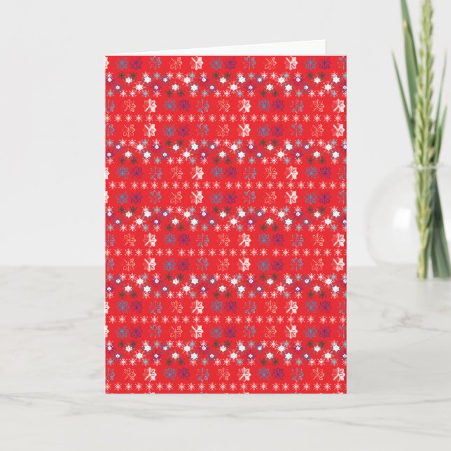 Modern Red Christmas Holiday snowflake pattern (Front)