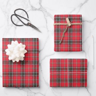 Modern Red Christmas Plaid Tartan Pattern
