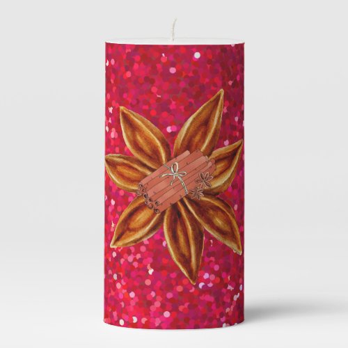 Modern red cinnamon candles 