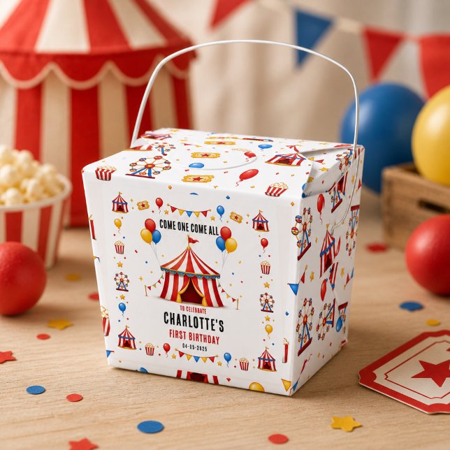 Modern Red Circus Ticket 1st Birthday | Any Gender Favor Boxes (Modern Red Circus Ticket 1st Birthday | Any Gender Favor Boxes
)