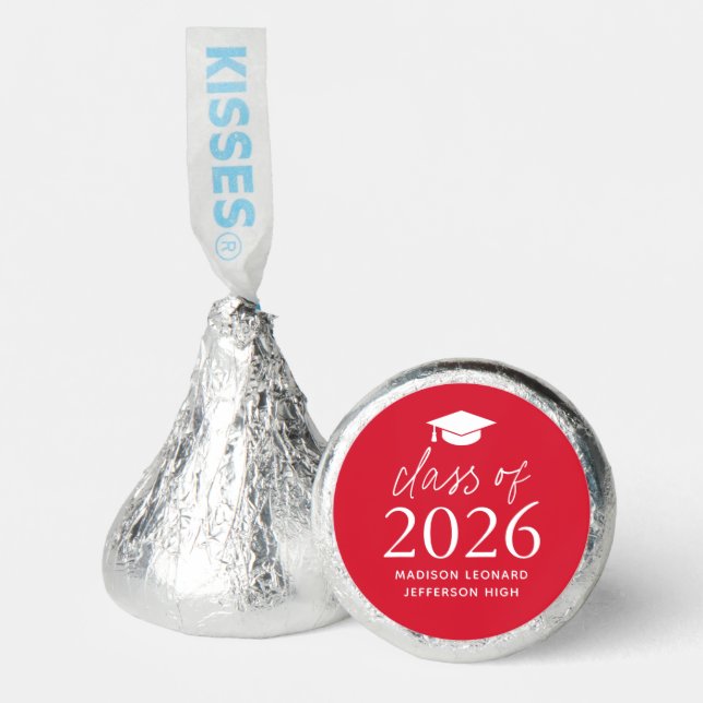Modern Red Class of 2026 Graduation Hershey®'s Kisses® (Front)