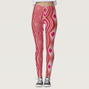 Modern red color trendy "Ratti_Creative_Arts" Leggings